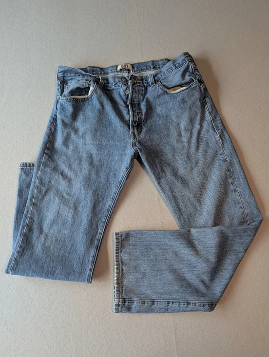Vintage Levi's Mens Y2K 2000s 501 Original Jeans 100% Cotton Button Fly 38x32 - Picture 2 of 14